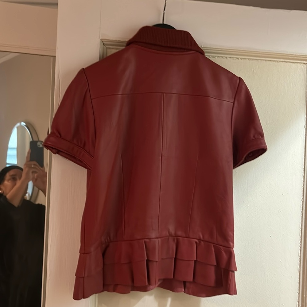 Leather peplum top